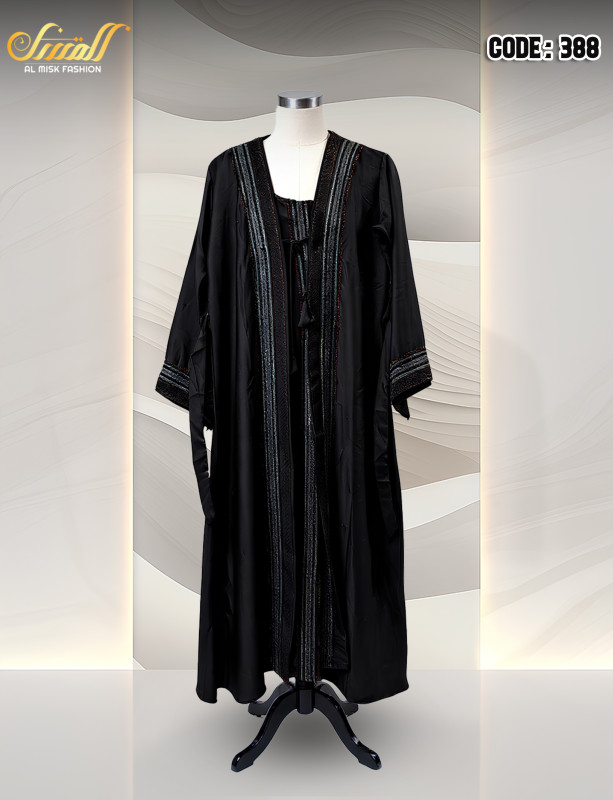 Dubai Crystal Borka 388 -Black